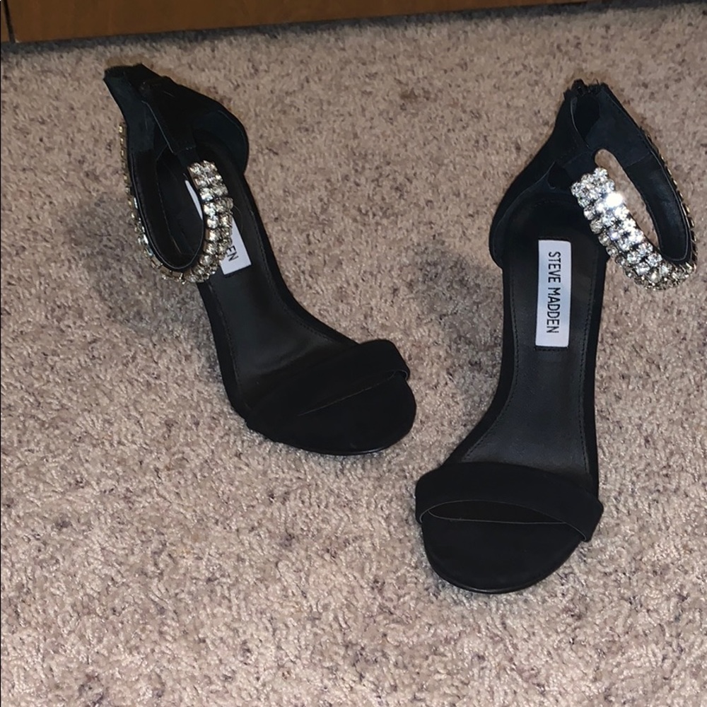 Black heels with diamond detailing